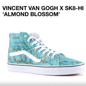 RARE NWT Vans - Limited Edition - Vincent Van Gogh Almond Blossom SK8 Hi 8.5